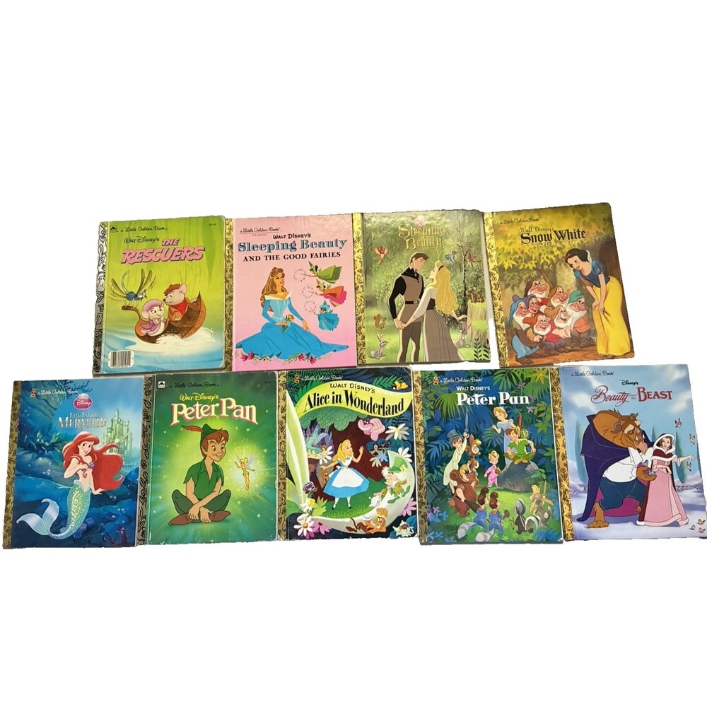 Disney Little Golden Books Lot of 9 Scrapbooking Crafts 1970's to 2010's Alice
